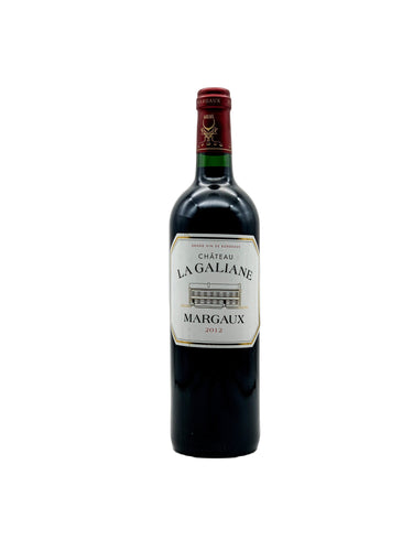 Picture of single 75cl bottle of Château La Galiane, Margaux 2012 on a white background