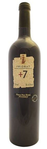 Bottle of Pinord Mas Blanc +7 Priorat red wine.